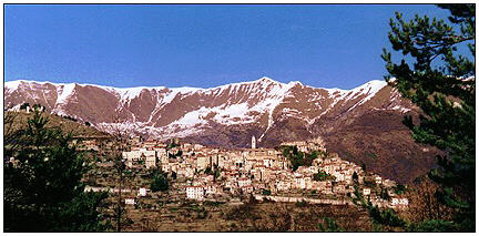 Triora seen from the hills in front 