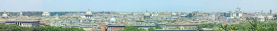 Rome's centre seen from the Janiculum - the Rome city centre map will show you their exact location